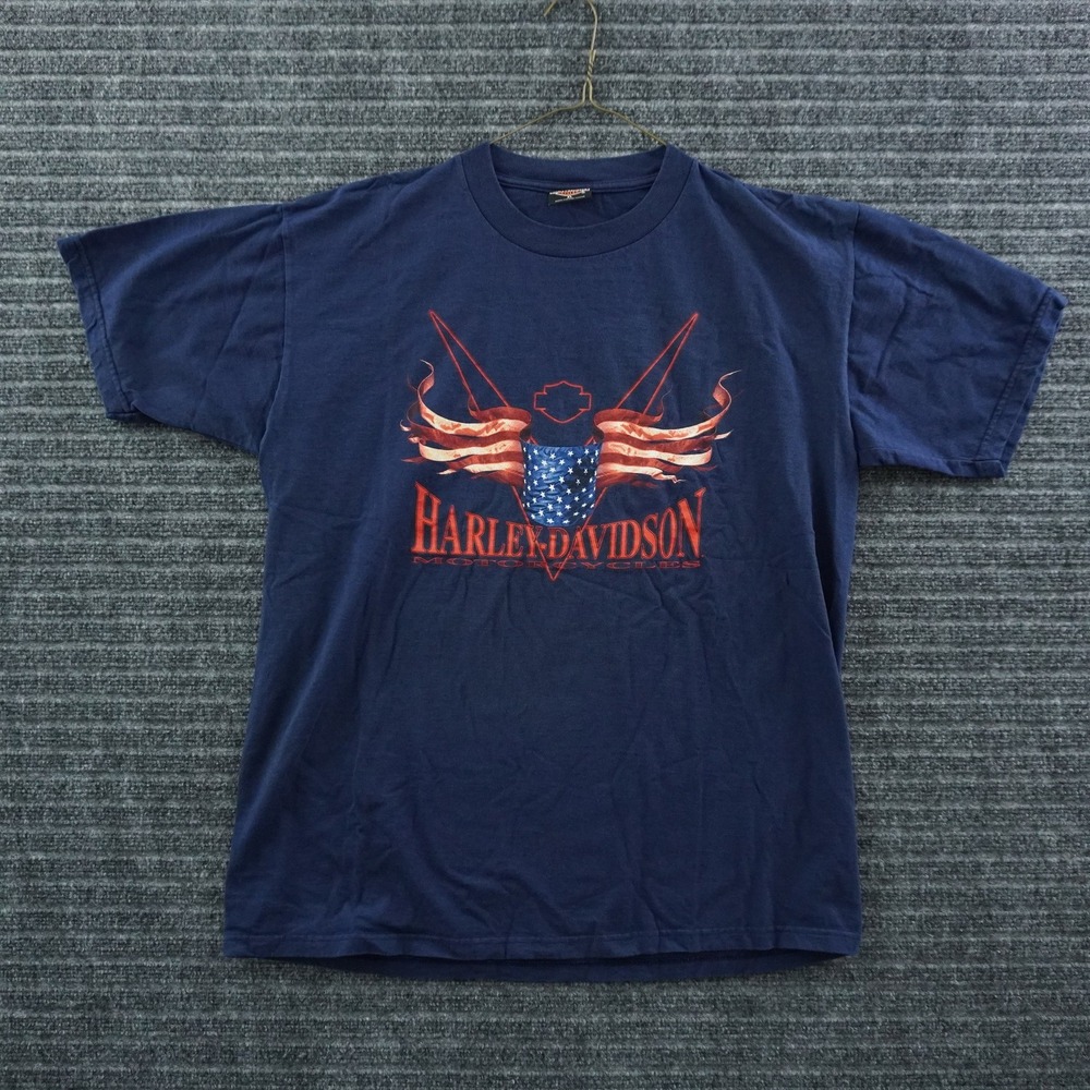 Harley-Davidson T-Shirt Mens XL Navy Blue Austin Texas Vintage 1999 Graphic